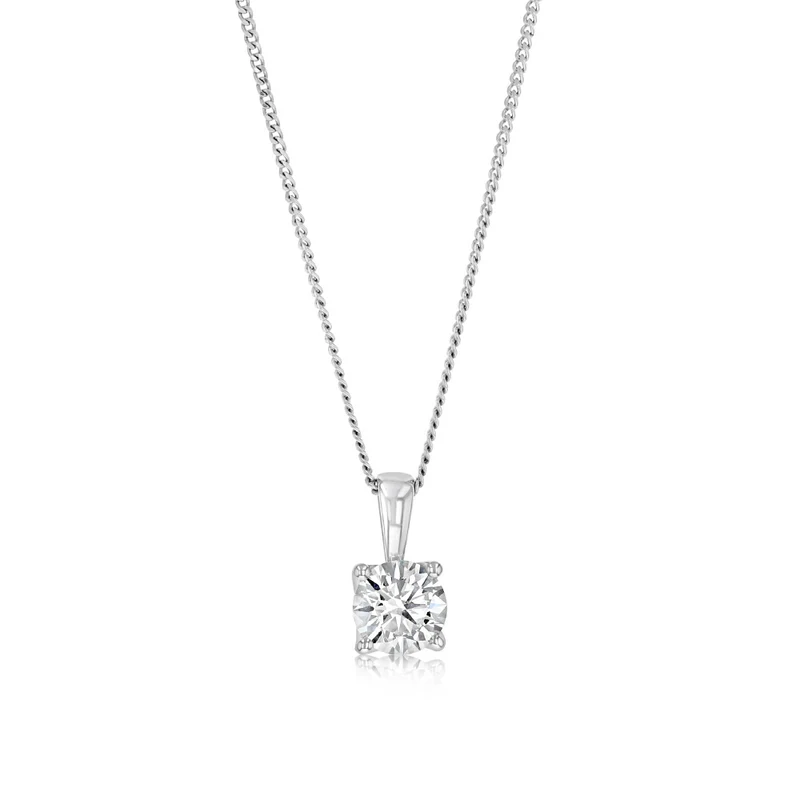 Luminesce Lab Grown 1 Carat Diamond Solitaire Pendant in 9ct White Gold