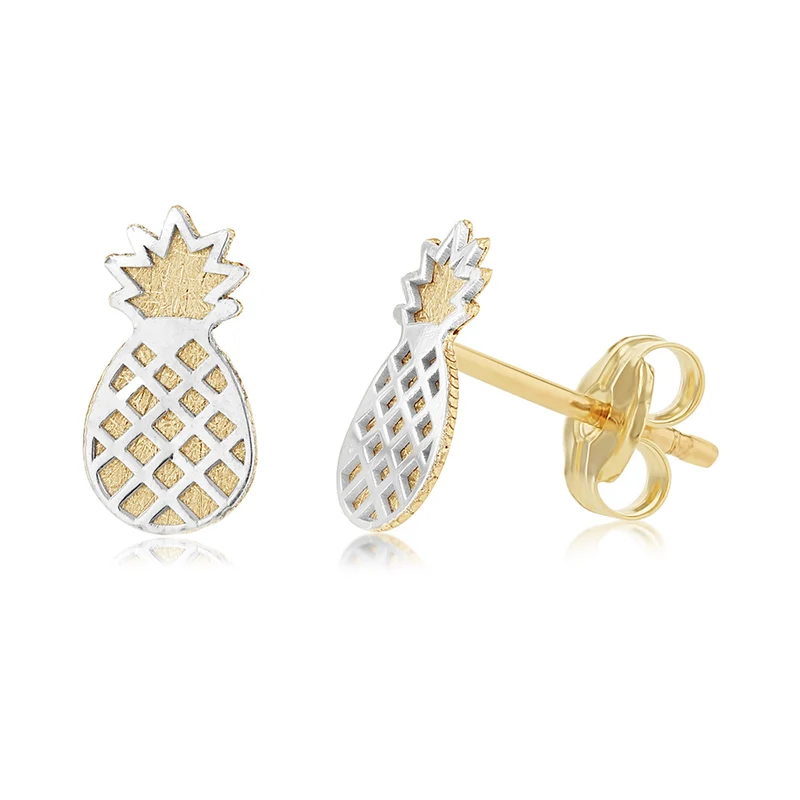 Pineapple Stud Earrings in 9ct Yellow Gold