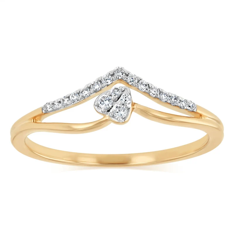 Luminesce Lab Grown 1/10 Carat Diamond Ring in 9ct Yellow and WhiteGold