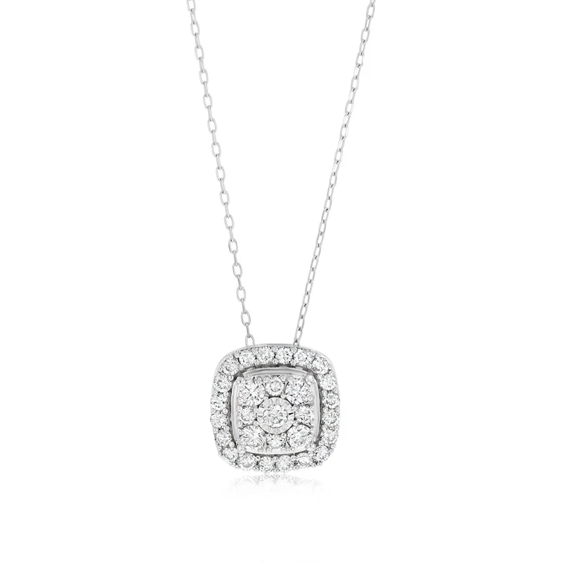 0.95 Carat Diamond Pendant in 10ct White Gold