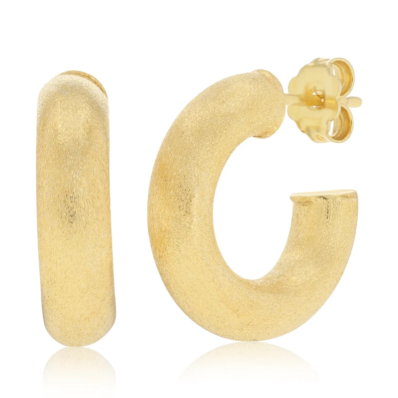 Gold Plated Sterling Silver Tube Hoop Earrings