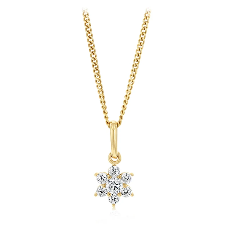 Cubic Zirconia Pendant in 9ct Yellow Gold