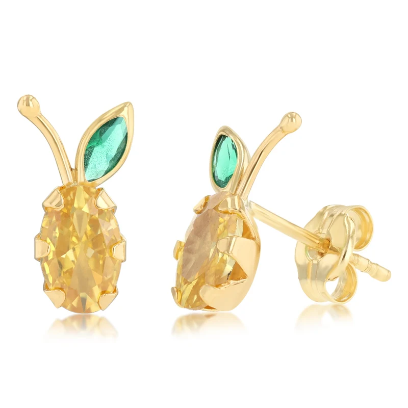 Lemon Stud Earrings in 9ct Yellow Gold