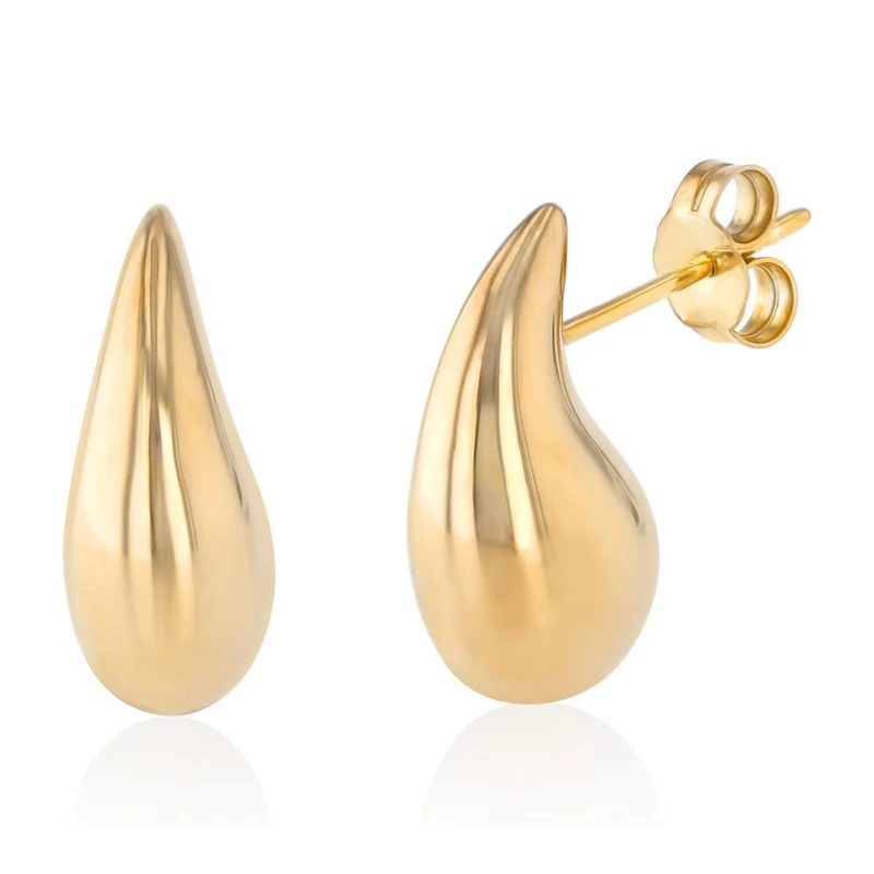 9ct Yellow Gold Silverfilled Teardrop Stud Earrings