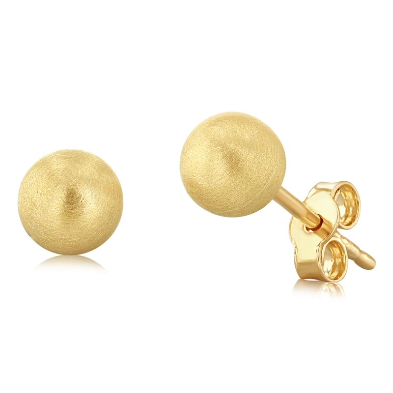 9ct Yellow Gold 5mm Polished Ball Stud Earrings