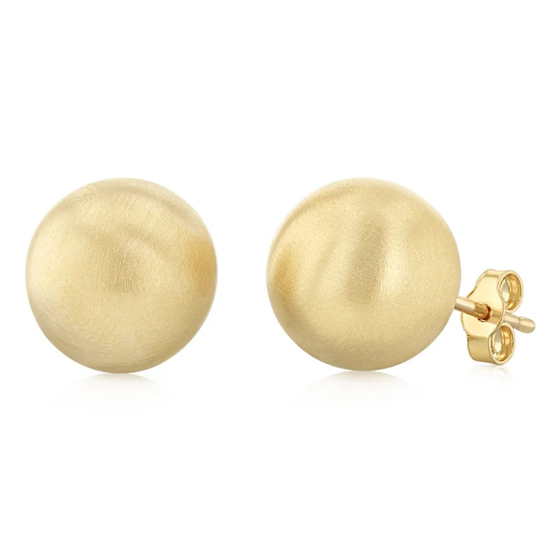 9ct Yellow Gold 10mm Polished Ball Stud Earrings