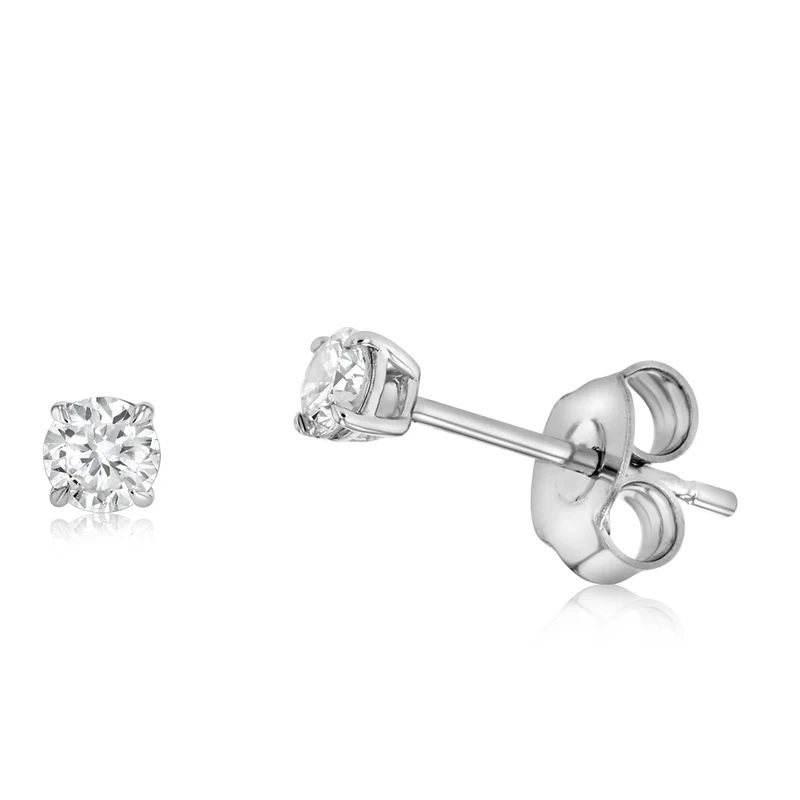 Luminesce Lab Grown 1/4 Carat Diamond Solitaire Stud Earrings in 9ct White Gold