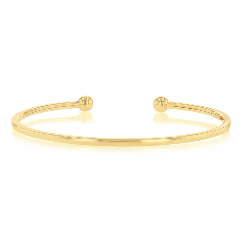 9ct Yellow Gold Silverfilled Square Tube Torque Bangle