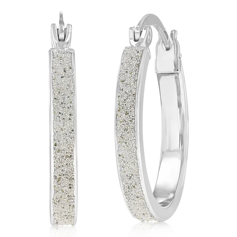 9ct White Gold Alluring Hoop Earrings