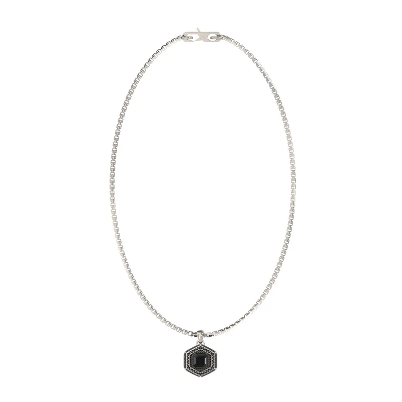 Guess Stainless Steel Crystals Exagon Pendant 23mm Necklace
