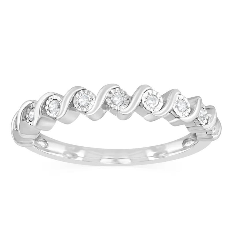 1/10 Carat Diamond Ring in Sterling Silver