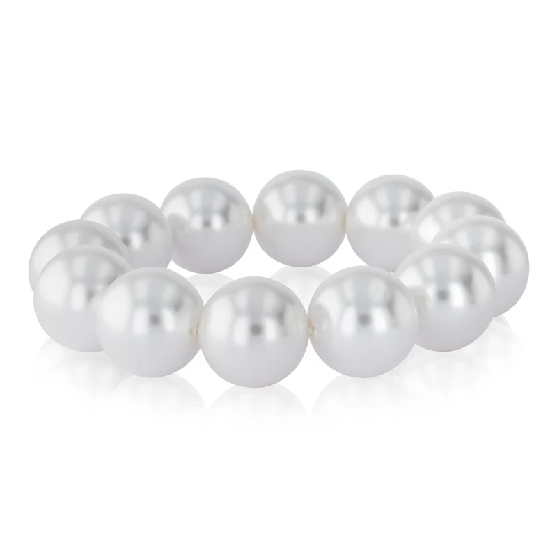 White Shell Pearl 20cm Elastic Bracelet