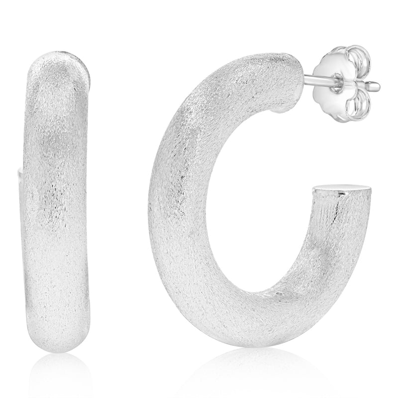 Sterling Silver Tube Hoop Earrings