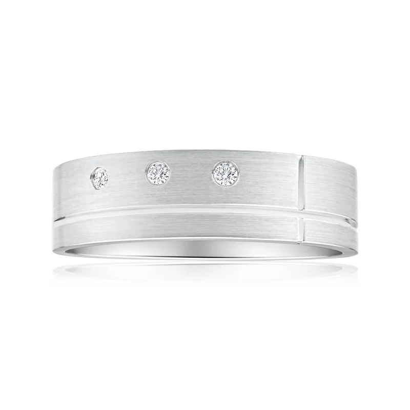 3 Diamonds Ring in Sterling Silver