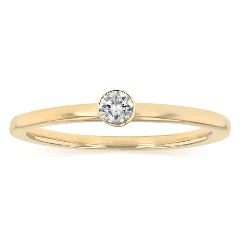 1/10 Carat Diamond Solitaire Ring in 10ct Yellow Gold