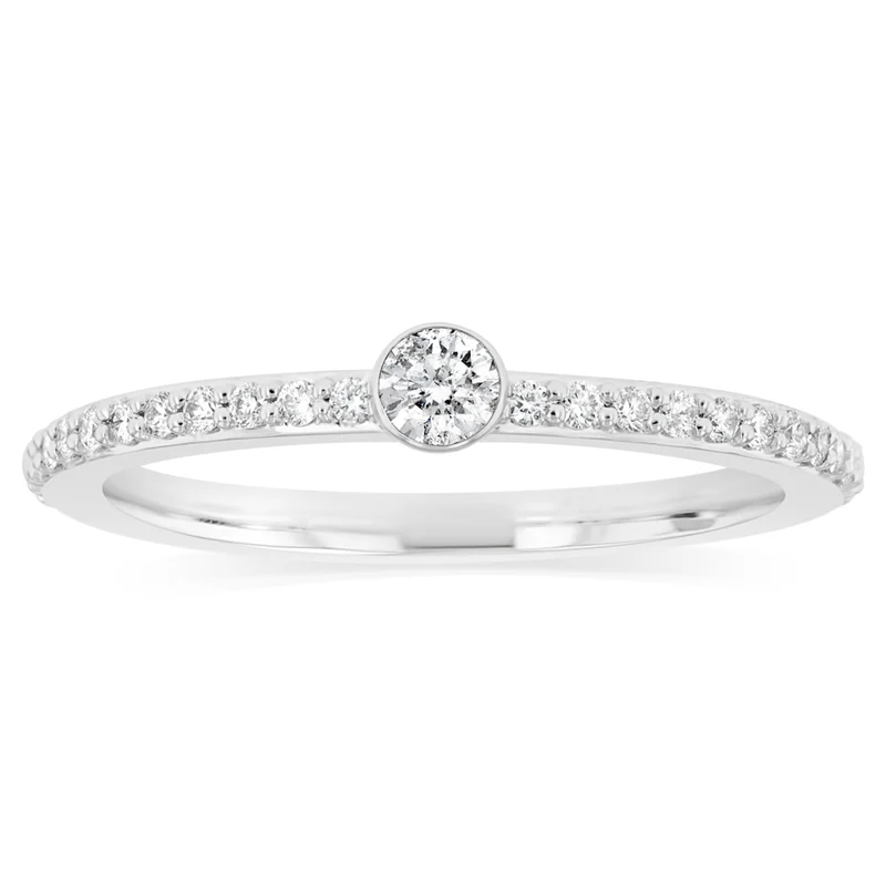 1/5 Carat Diamond Ring in 10ct White Gold
