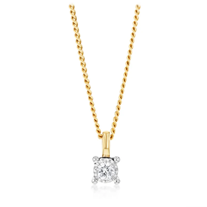 Luminesce Lab Grown Diamond Solitaire Pendant in 9ct Yellow Gold