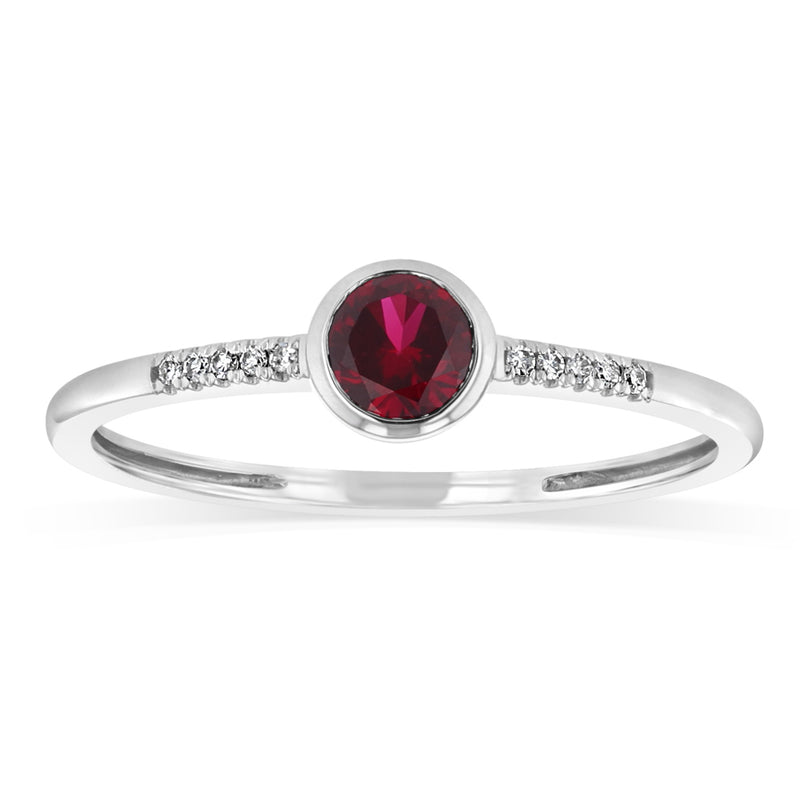 Created Ruby and Diamond Ring in Silver