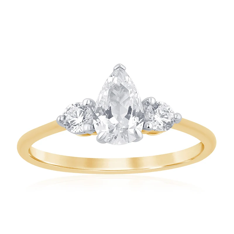 Luminesce Lab Grown 1 Carat Diamond Ring in 9ct Yellow Gold