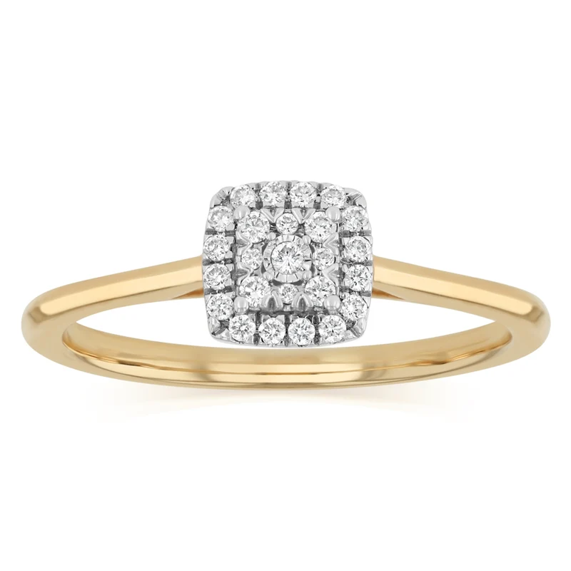 Luminesce Lab Grown 1/10 Carat Diamond Ring in 9ct Yellow Gold