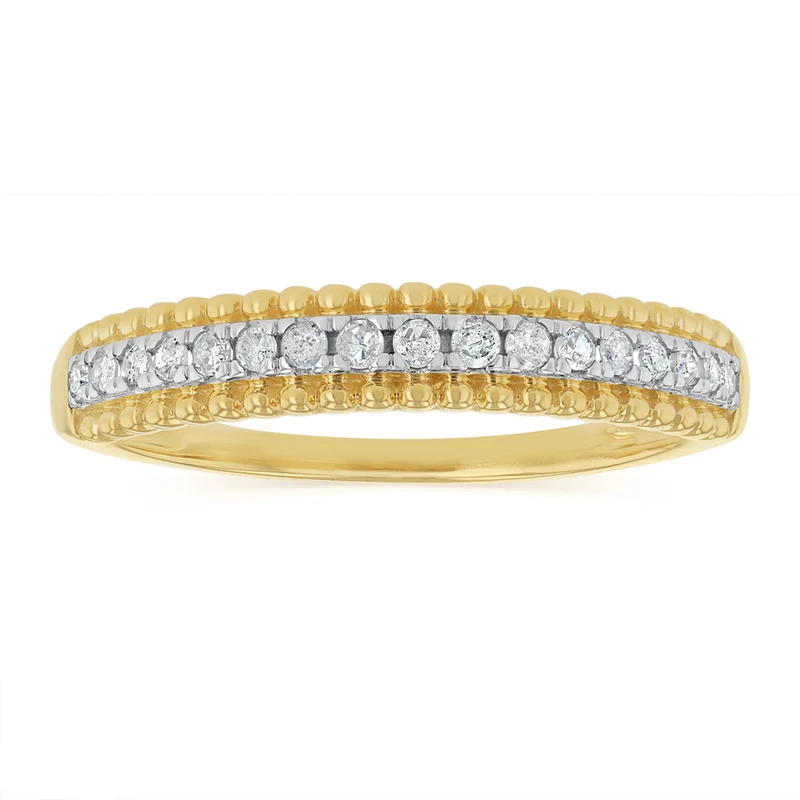 1/6 Carat Diamond Eternity Ring in 9ct Yellow Gold