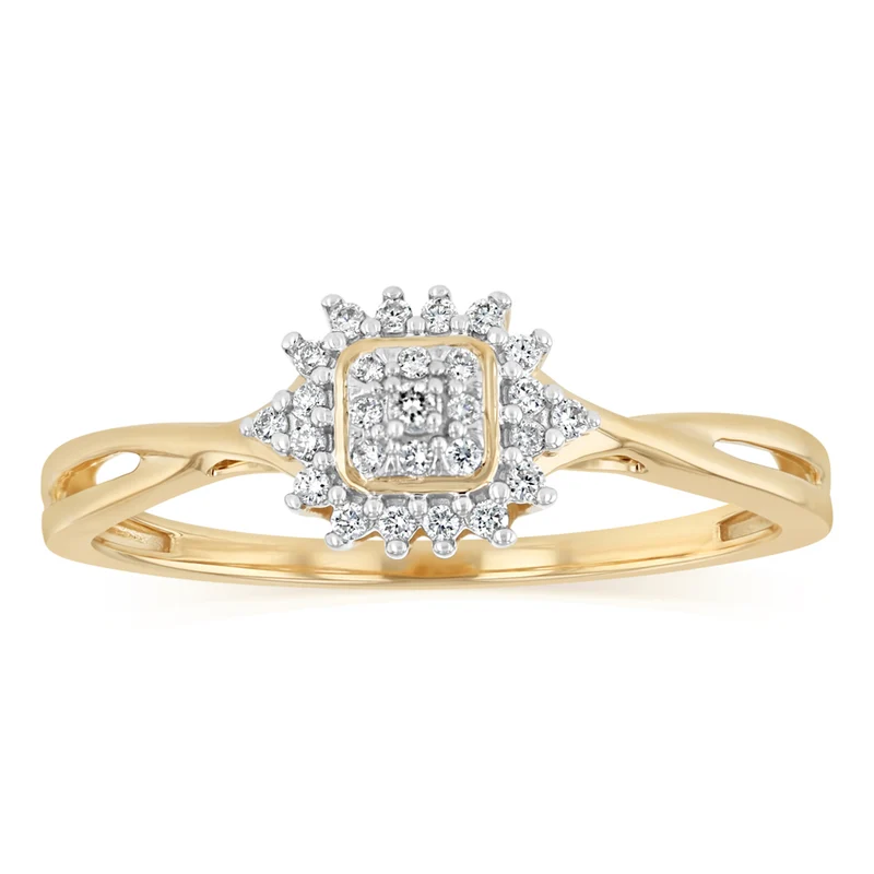 Luminesce Lab Grown 1/10 Carat Diamond Ring in 9ct Yellow Gold