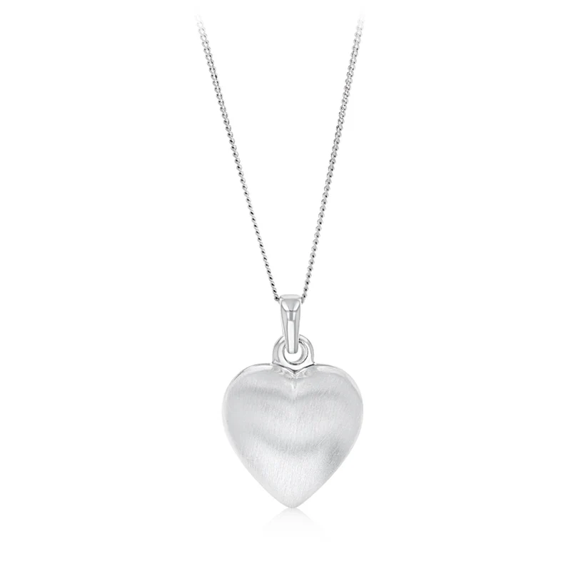 Sterling Silver Textured Heart Pendant
