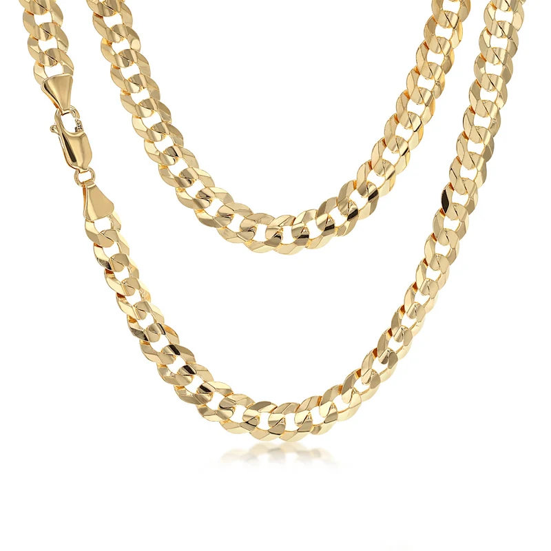 9ct Yellow Gold Curb Concave Lightweight 150 Gauge 60cm Chain