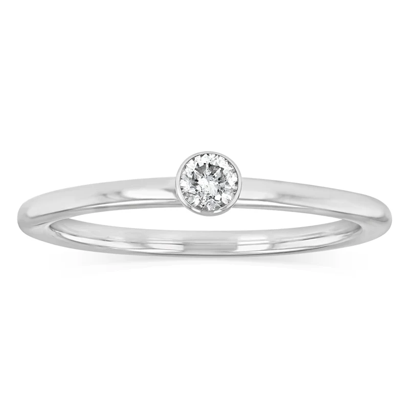 1/10 Carat Diamond Solitaire Ring in 10ct White Gold