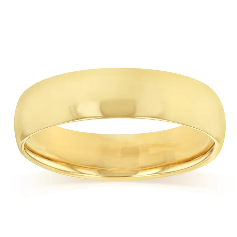 6mm Hollow Comfort Fit Ring in 9ct Yellow Gold