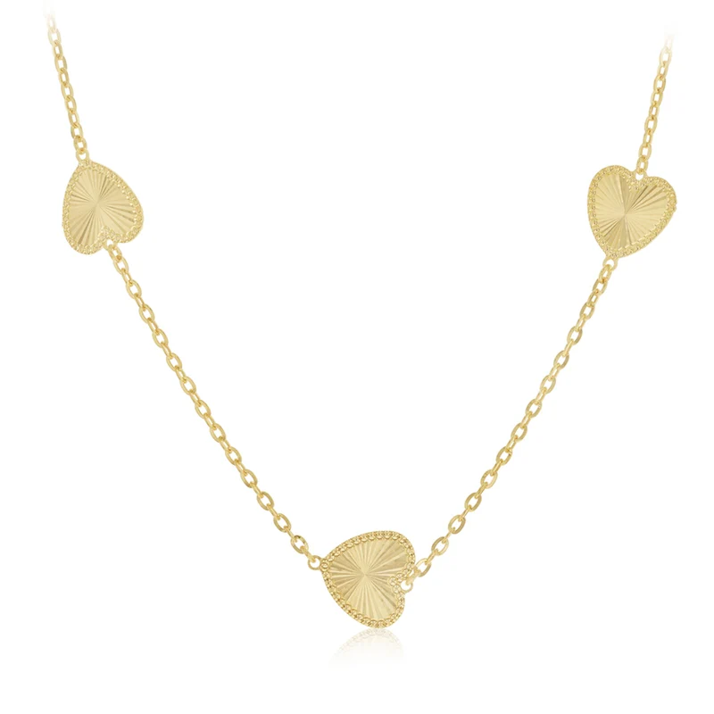 9ct Yellow Gold Silver Filled Heart 45cm Necklace