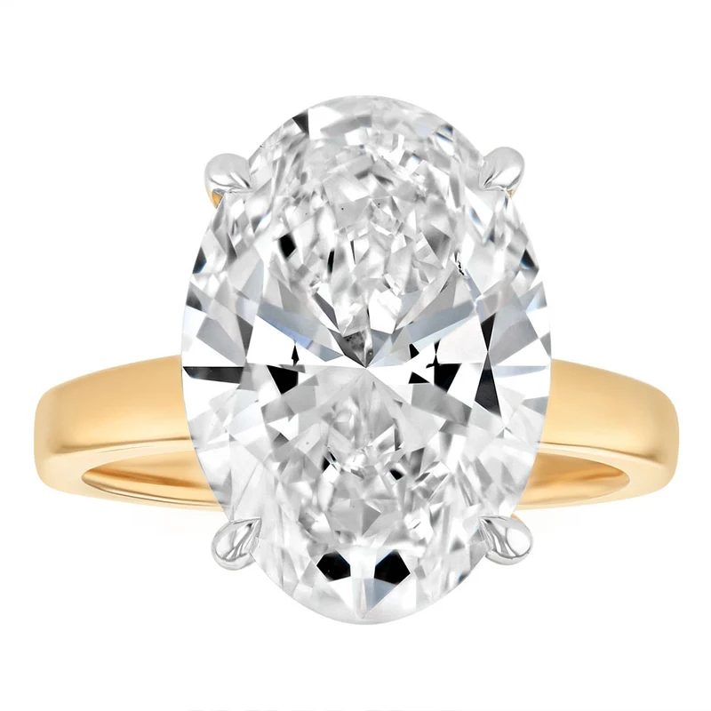 Luminesce Lab Grown 8 Carat Diamond Oval Solitaire Ring in 9ct Yellow Gold
