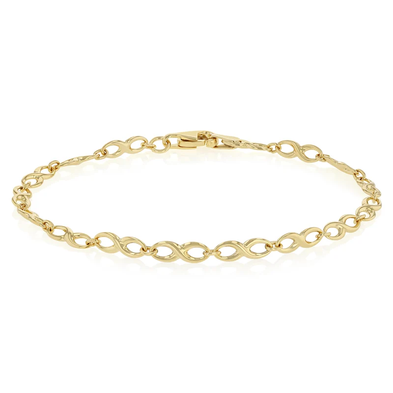 9ct Yellow Gold Silver-filled Fancy 19cm Bracelet