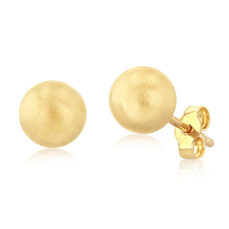 9ct Yellow Gold 6mm Polished Ball Stud Earrings