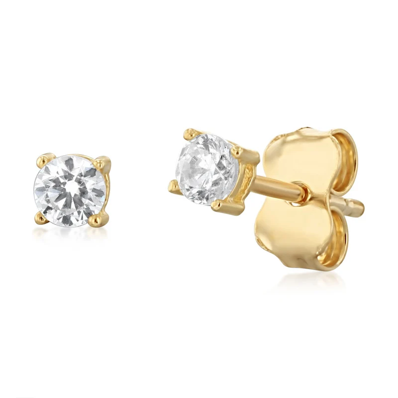 Cubic Zirconia Stud Earrings in 9ct Yellow Gold