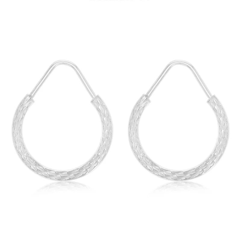 Sterling Silver Plain Hoop Earrings