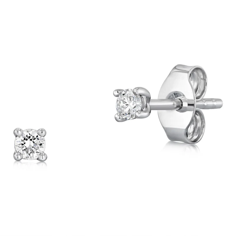 Luminesce Lab Grown 1/10 Carat Diamond Solitaire Stud Earrings in 9ct White Gold