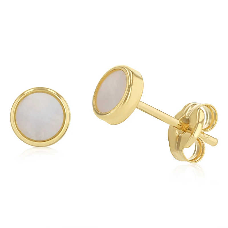 Circle Stud Earrings in 9ct Yellow Gold
