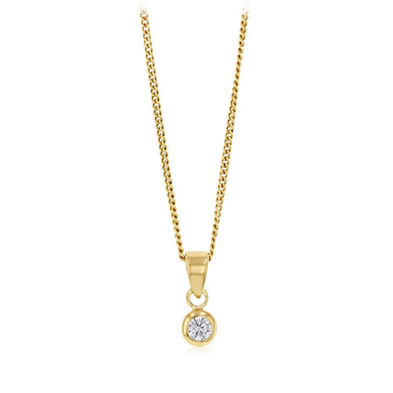 Cubic Zirconia Pendant in 9ct Yellow Gold