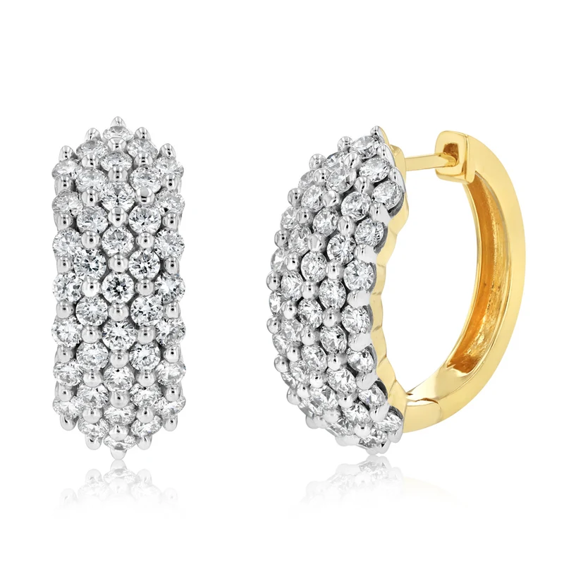 Luminesce Lab Grown 2 Carats Diamond Earrings in Gold Plated Sterling Silver