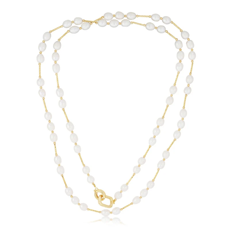 White Rice Pearl 100cm Necklace