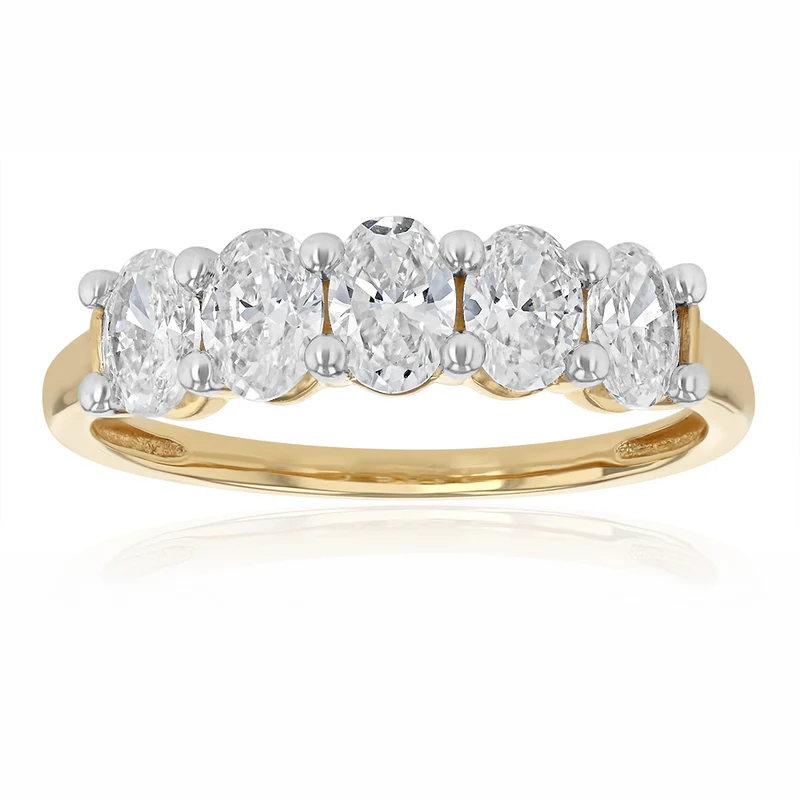 Luminesce Lab Grown 1 Carat Diamond Oval Ring in 9ct Yellow Gold