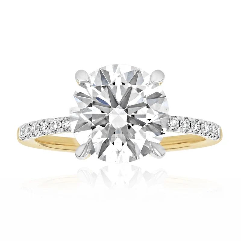 Luminesce Lab Grown 3.20 Carat Diamond Ring with Hidden Halo in 9ct Yellow Gold