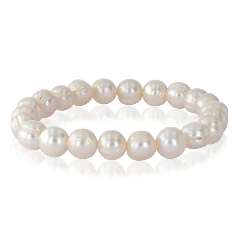 White Potato Pearl Elastic Bracelet