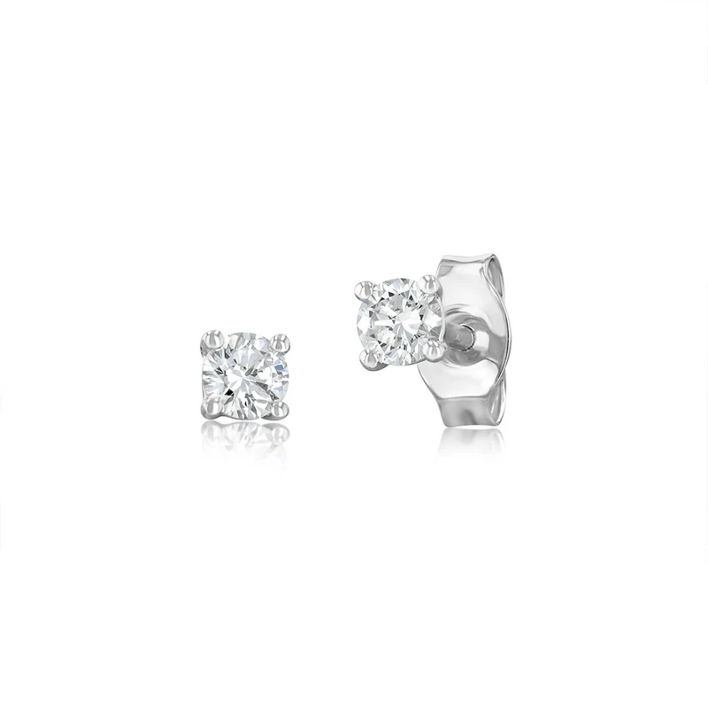Luminesce Lab Grown 0.20 Carat Diamond Solitaire Stud Earrings in 9ct White Gold