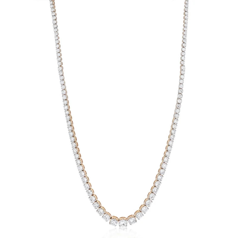 Luminesce Lab Grown 15 Carat Diamond Graduated Tennis Necklace in 9ct Yellow Gold