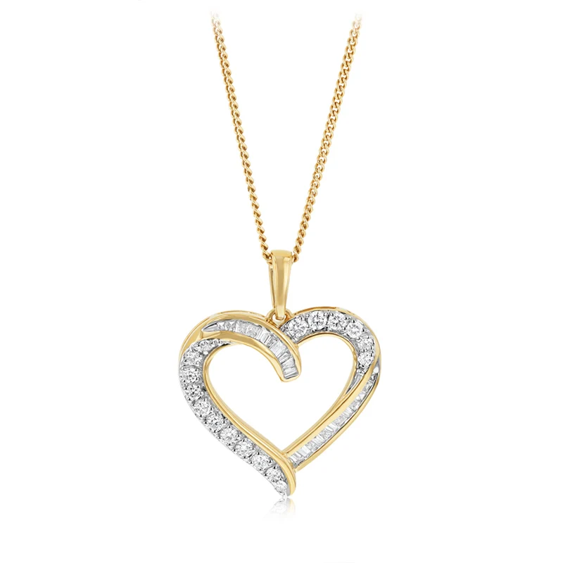 Luminesce Lab Grown 1/2 Carat Diamond Heart Pendant in 9ct Yellow Gold