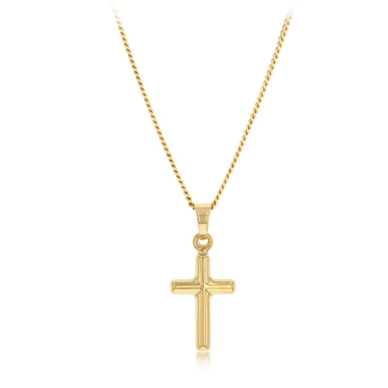 Cross Plain Pendant in 9ct Yellow Gold