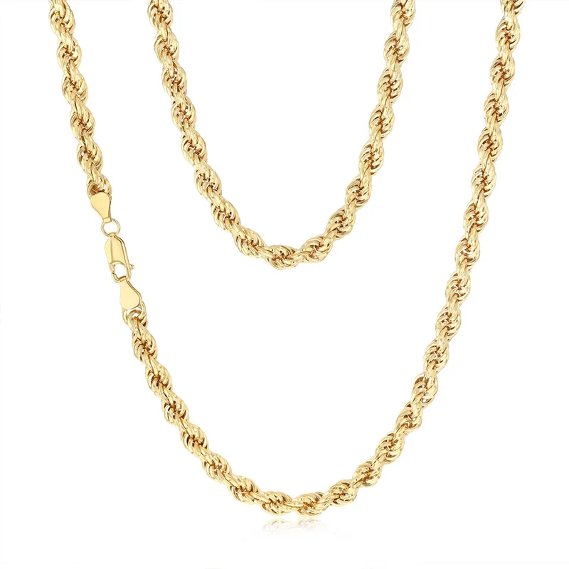 9ct Yellow Gold Copper Filled 55cm Rope Chain