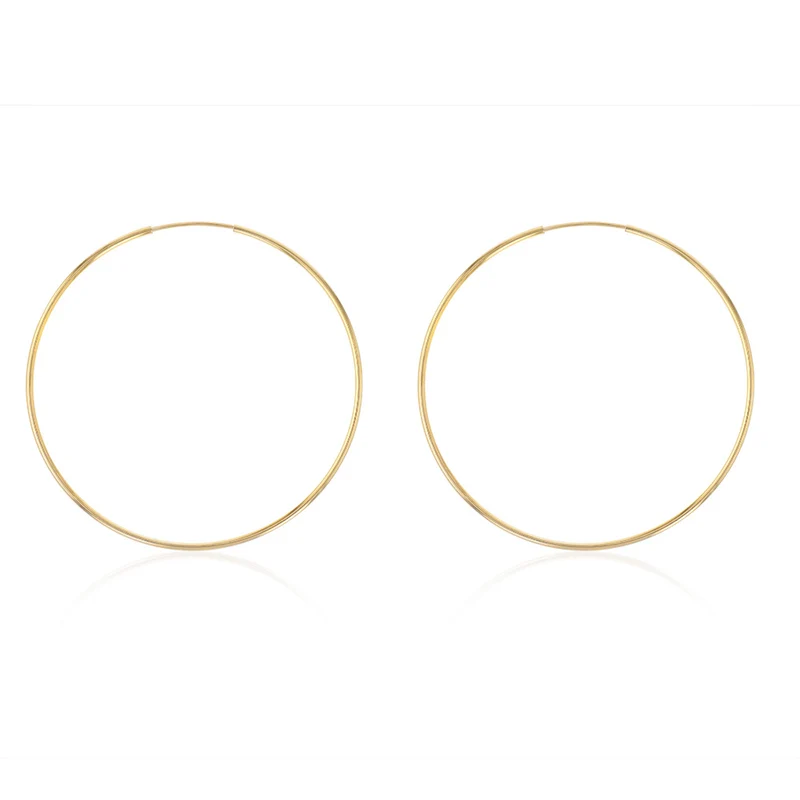 9ct Yellow Gold Silverfilled 50mm Sleeper Earrings